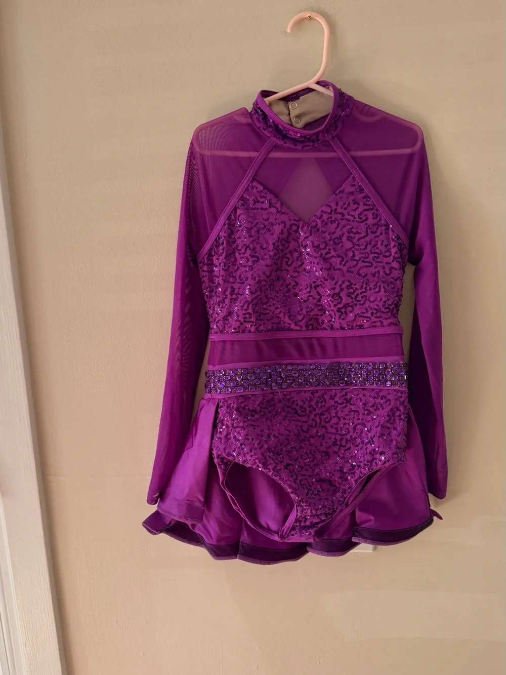Weissman Purple Sequin Jazz dance costume MC